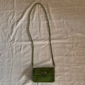 Jaclyn Smith Olive Crocodile Crossbody Bag